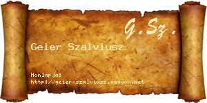 Geier Szalviusz névjegykártya